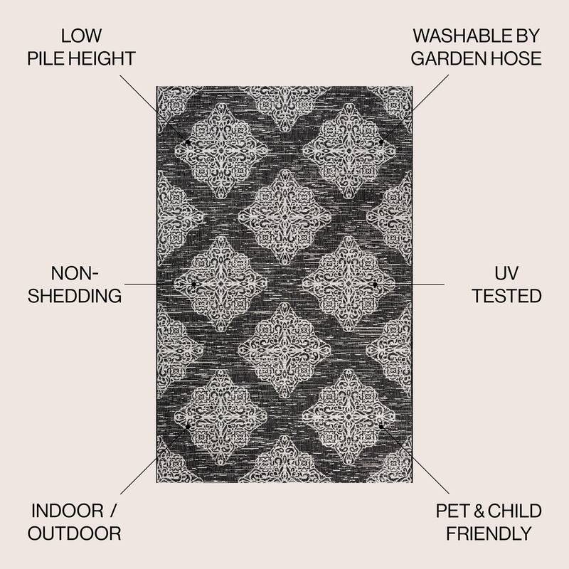 JONATHAN Y Arabesque Ornate Medallions Indoor/Outdoor Area Rug