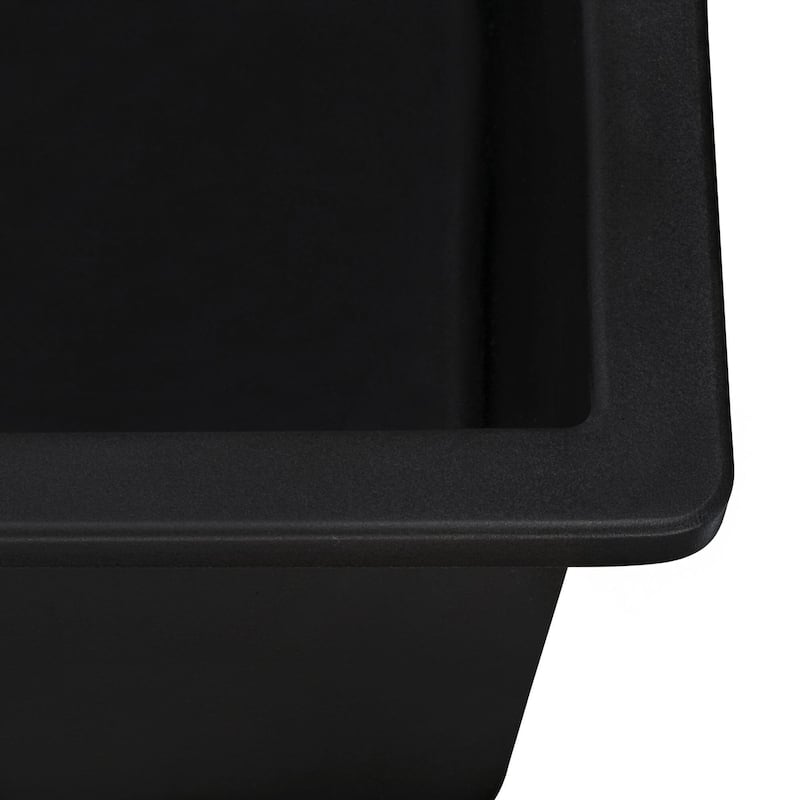 Ruvati 32-inch Undermount Workstation Granite Composite Quartz Kitchen Sink Matte Black - RVG2303BK