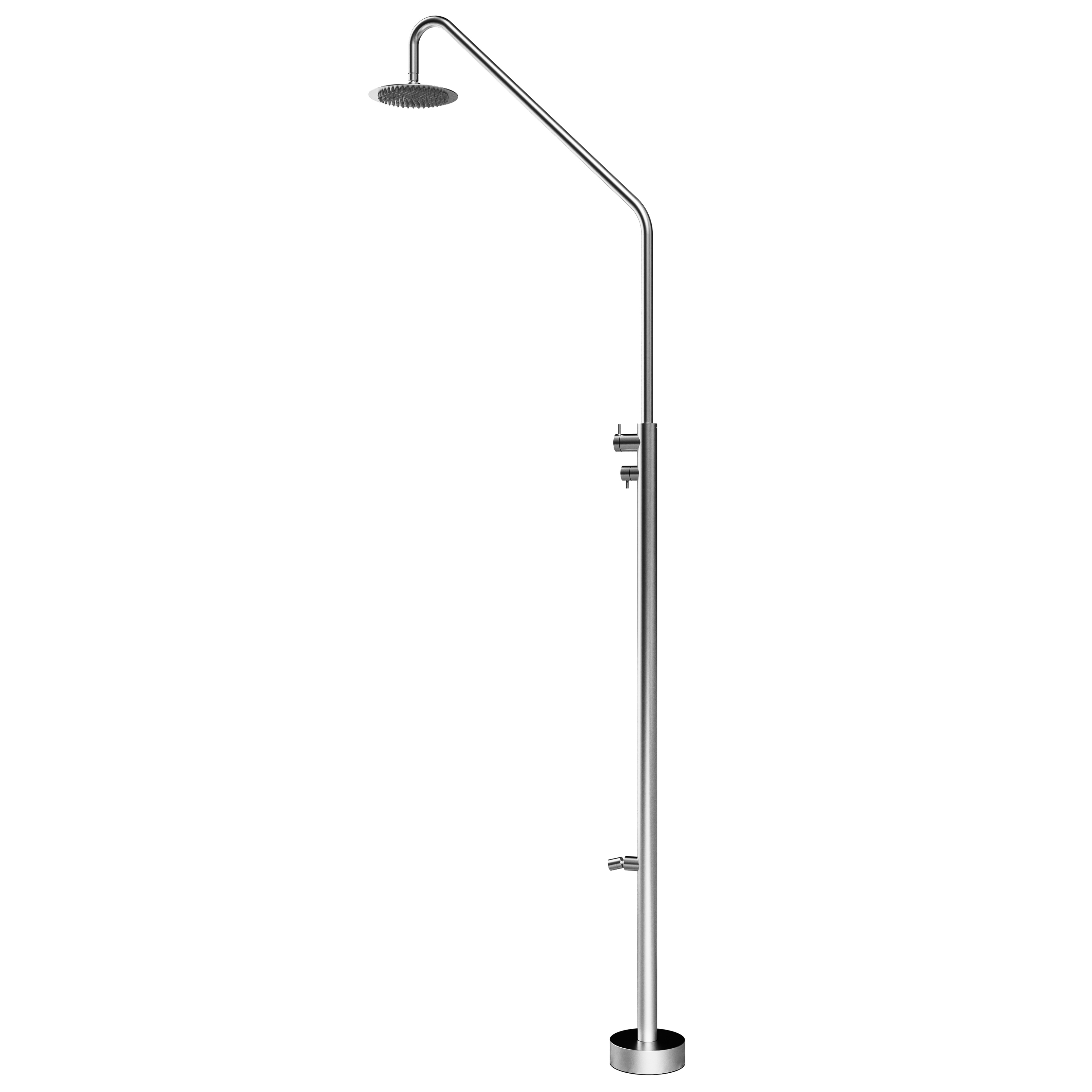 91"H 316 Stainless Steel Freestanding Outdoor Shower with Foot Wash Spout