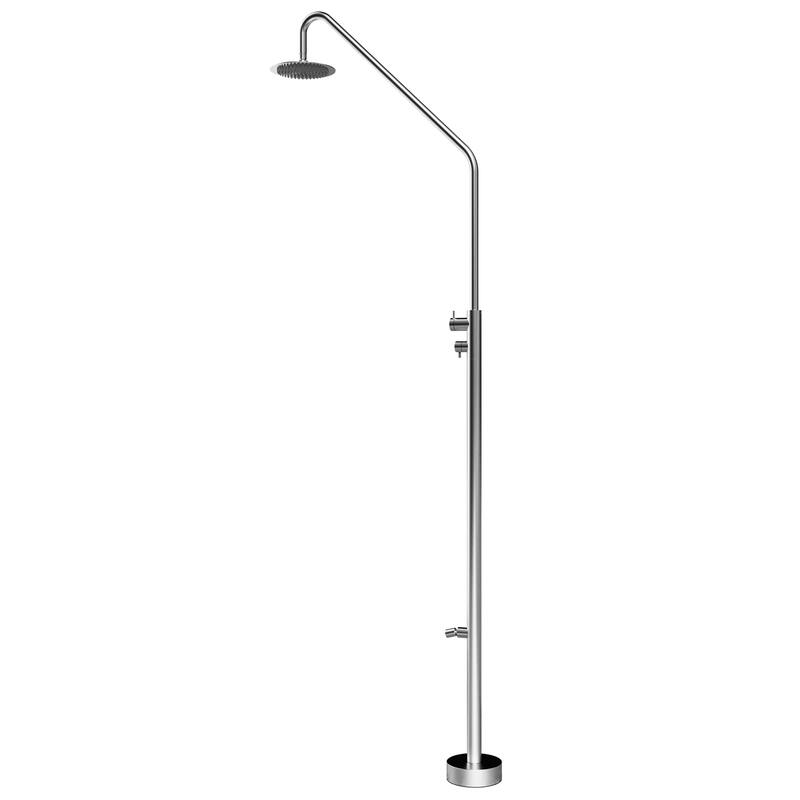 91"H 316 Stainless Steel Freestanding Outdoor Shower with Foot Wash Spout - Brushed Nickel