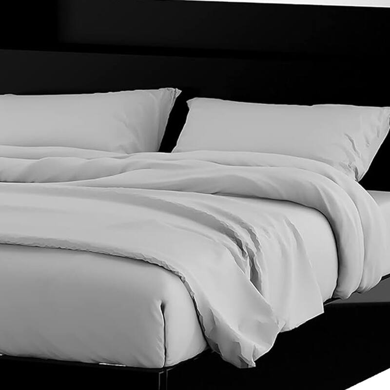 Cari Queen Size Bed, LED Bookcase Headboard, Black and Chrome