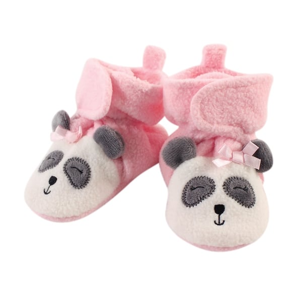 slide 1 of 1, Hudson Baby Infant Girl Cozy Fleece Booties, Girl Panda Girl Panda - 18-24 Months