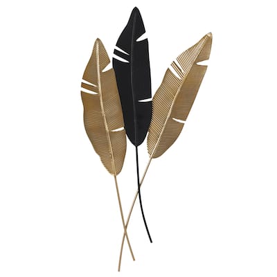 Metal Leaf Wall Decor - Gold - Roche River Decor
