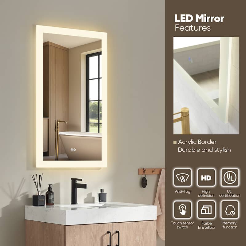 Alistair Single Bath Vanity with White Grain Stone Top & Mirror