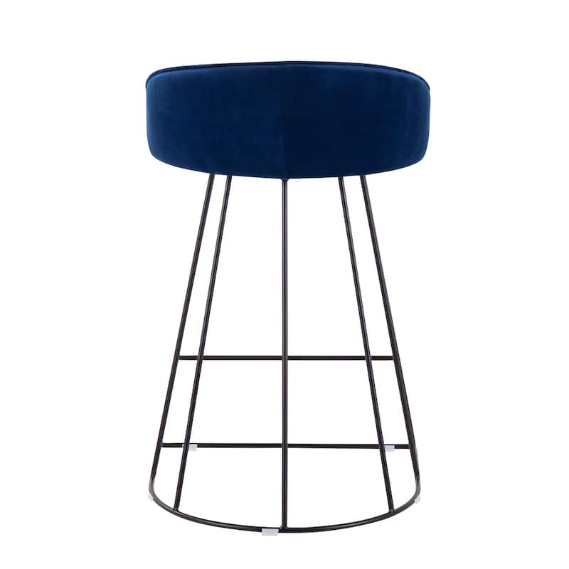 Silver Orchid Haid Velvet Upholstered Counter Stool (Set of 2)