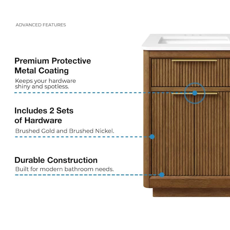 Xander Bathroom Vanity with White Engineered Stone Top