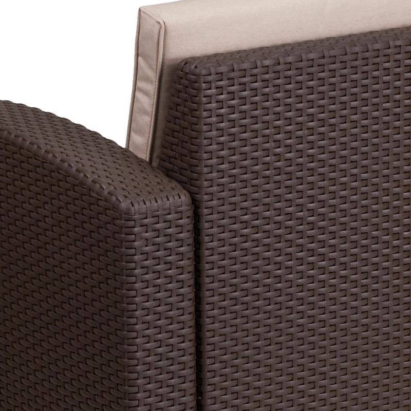 Faux Rattan Chair with All-Weather Cushion