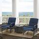 Outdoor Adjustable Cushioned Metal Patio Recliner Lounge Chair