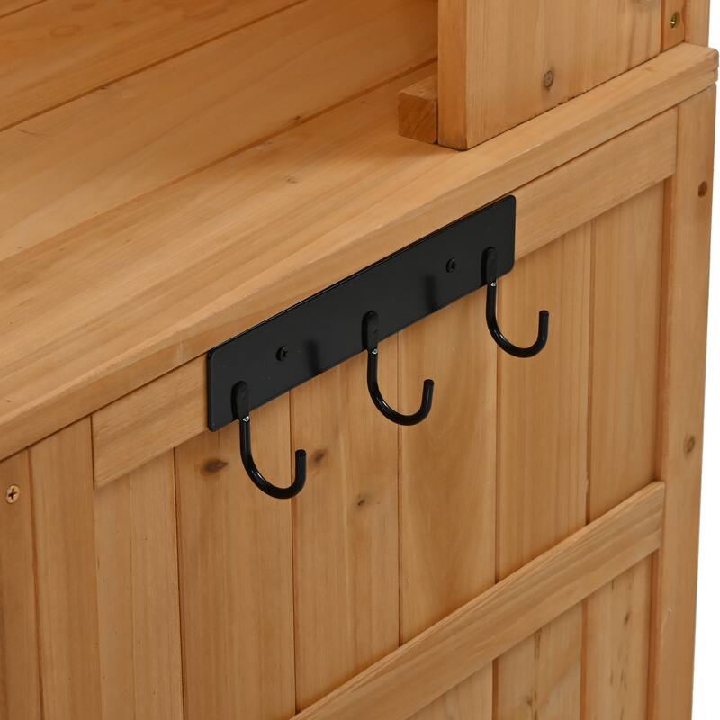 Roomfitters Outdoor Garden Potting Bench with Storage Hutch, Potting Table with Drawers and Cabinets, Shelves