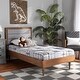 preview thumbnail 19 of 18, Seren Mid-Century Modern Fabric Upholstered and Wood Twin Platform Bed