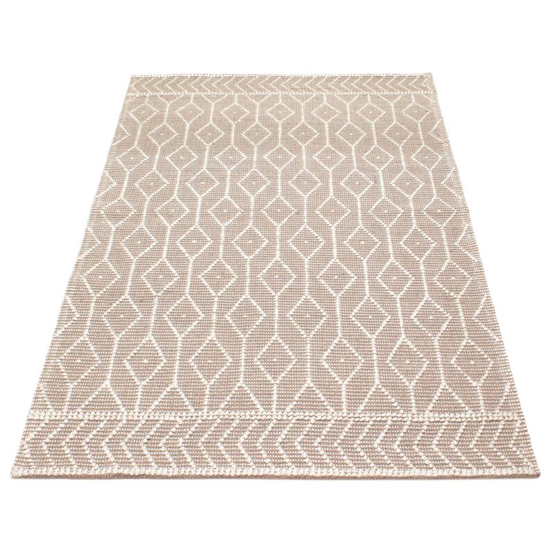 ECARPETGALLERY Braid weave Sienna Brown Wool Rug - 5'0 x 8'1