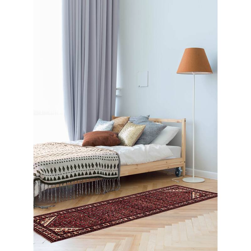 ECARPETGALLERY Hand-knotted Andelz Red Wool Rug - 3'10 x 10'4