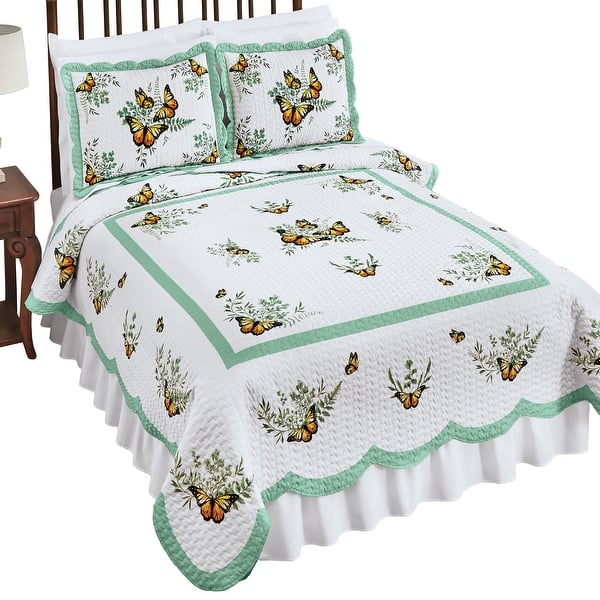 Reversible Botanical Butterfly Scalloped Edge Quilt Bed Bath & Beyond