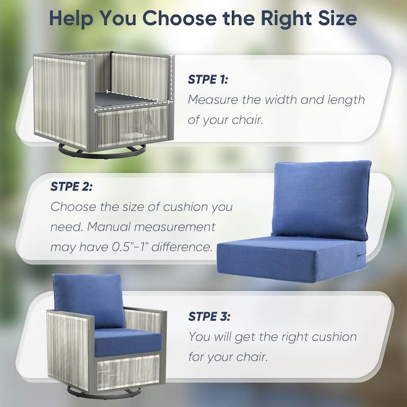 Outdoor Deep Seat Cushion Set 24 x 24 x 6 Inch