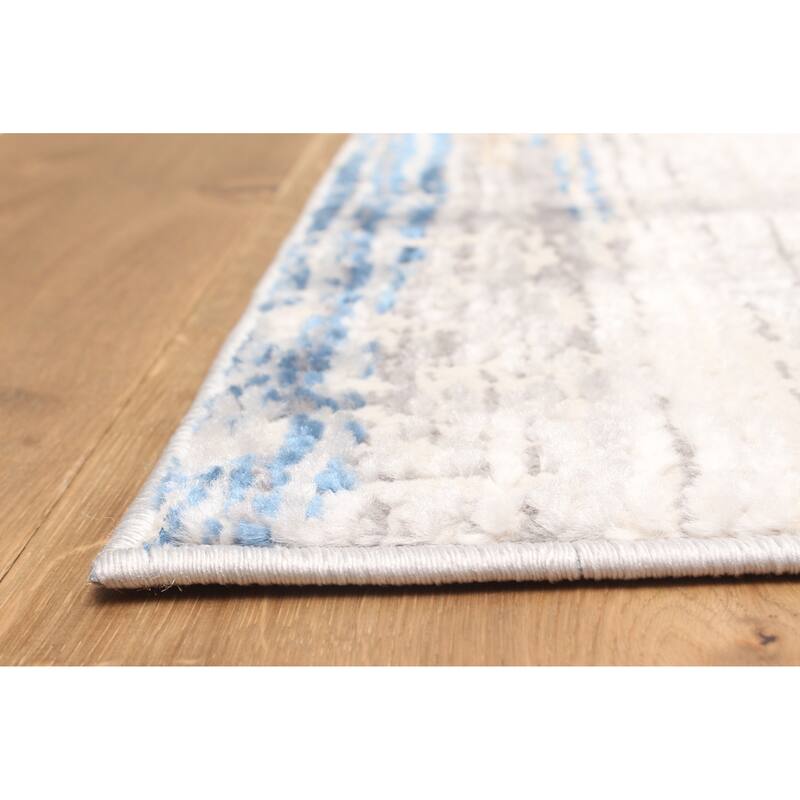 ECARPETGALLERY Machine Made Quinn Blue Area Rug