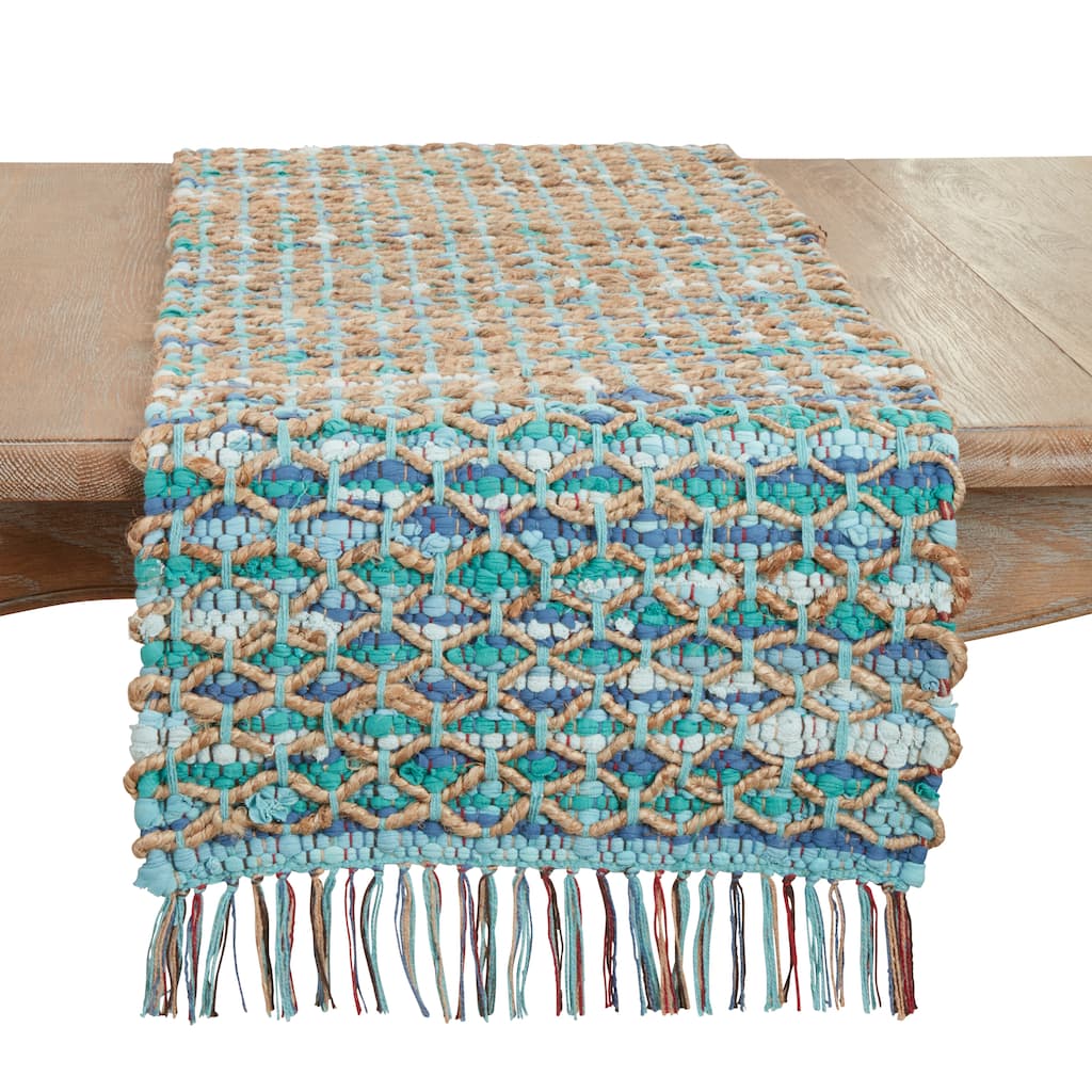 Handwoven Net Chindi Table Runner - 16"x72"