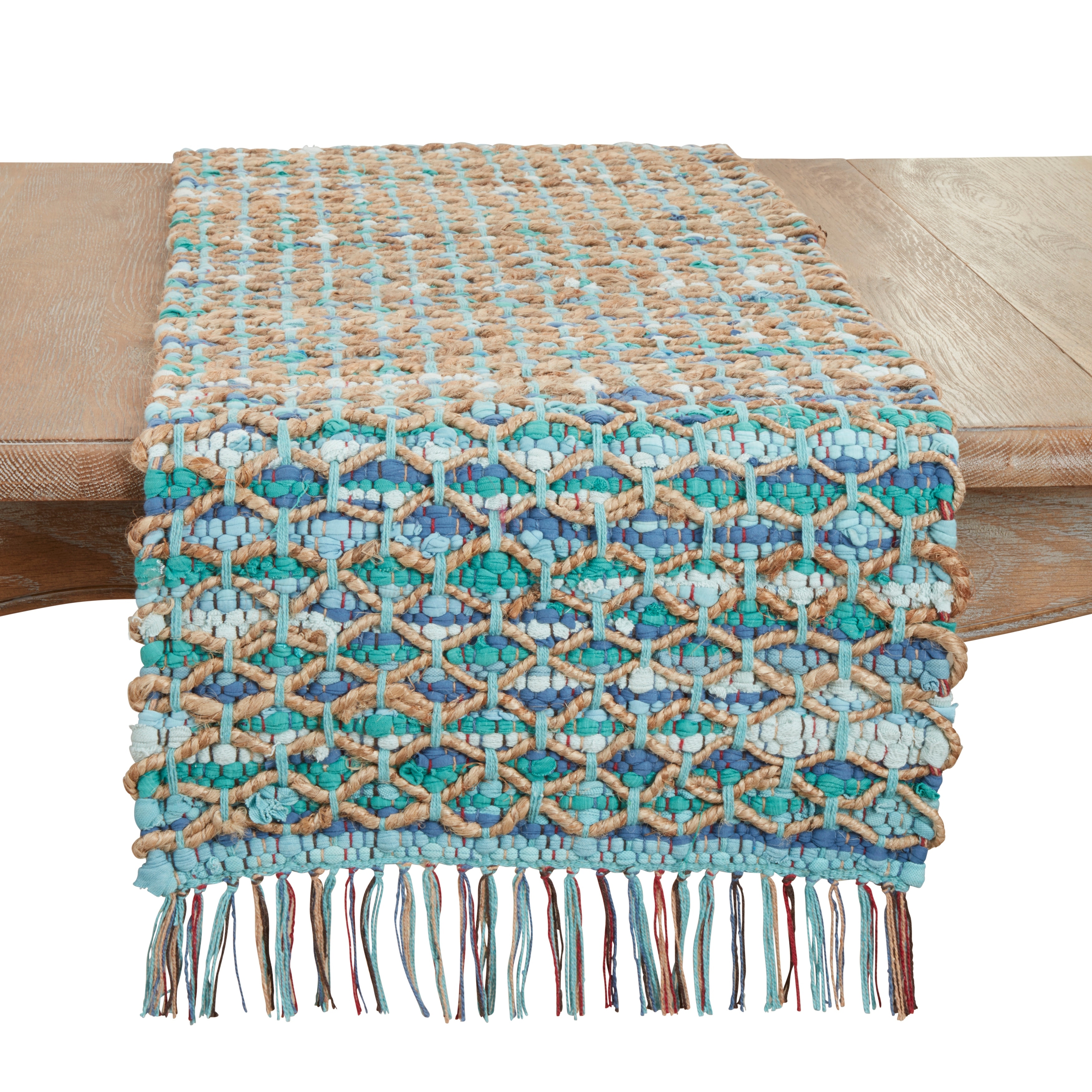 Handwoven Net Chindi Table Runner - 16"x72"