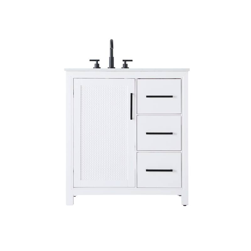 Elegant Lighting VF29532 Alina 32" Free Standing Single Basin Vanity - White - Painted