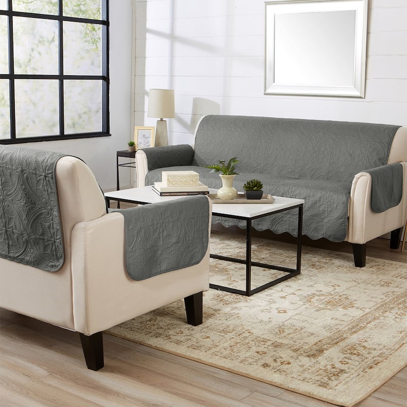 Reversible Sofa Cover Quilted Pet Furniture Protector Slipcover