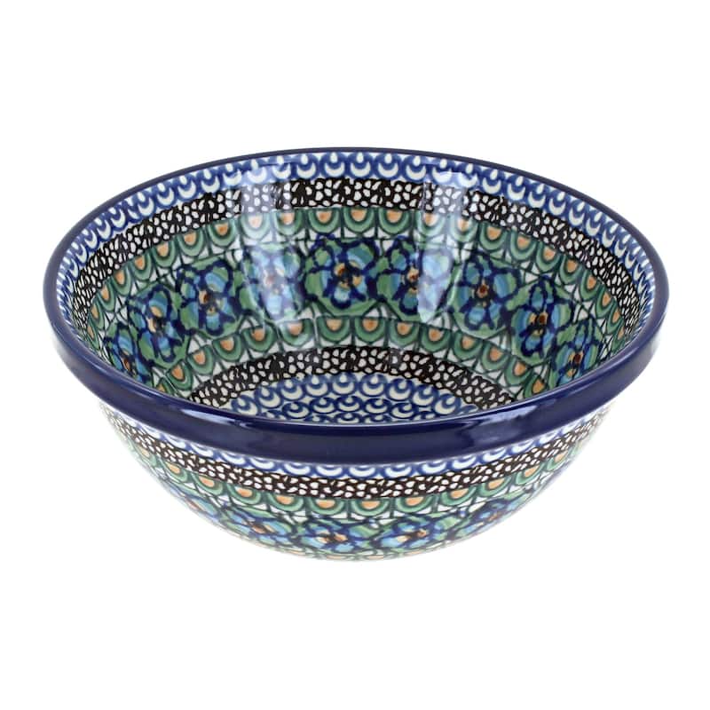Blue Rose Polish Pottery Ceramika Artystyczna Cereal Bowl - Mardi Gras