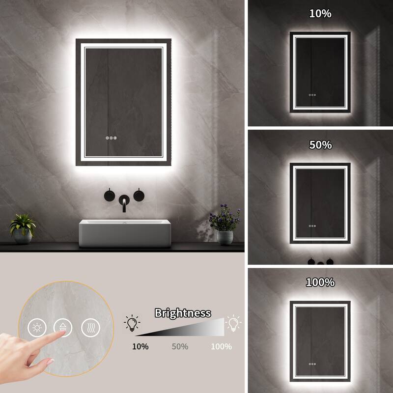 Modland Small Size LED Bathroom Mirror Back & Front Lighted Anti-Fog