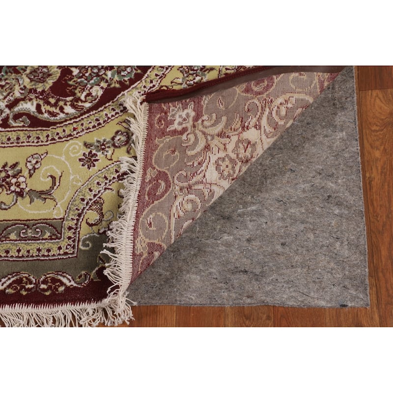 Burgundy Red Kashan Turkish Area Rug Machine Made Carpet - 6'6" x 9'10"