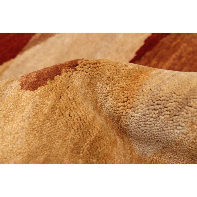 ECARPETGALLERY Hand-knotted Peshawar Ziegler Light Gold Wool Rug - 5'1 x 7'0