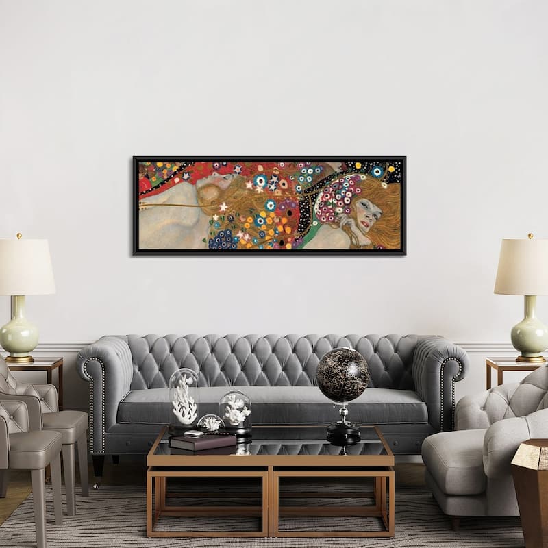 iCanvas "Sea Serpents, Detail I" by Gustav Klimt Framed Canvas Print