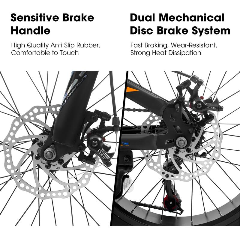 20 Inch Fat Tire Mountain Bike with Dual Disc, High Carbon Steel Shock Absorbing Frame for Mountain and City