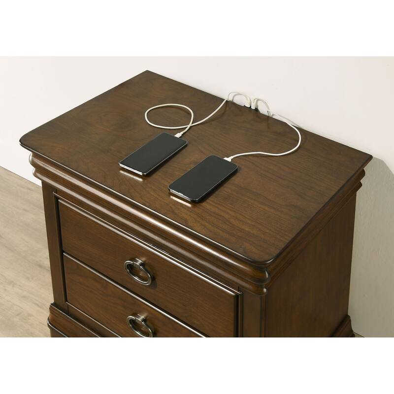 Garland 3-drawer Nightstand Bedside Table Brown Cherry