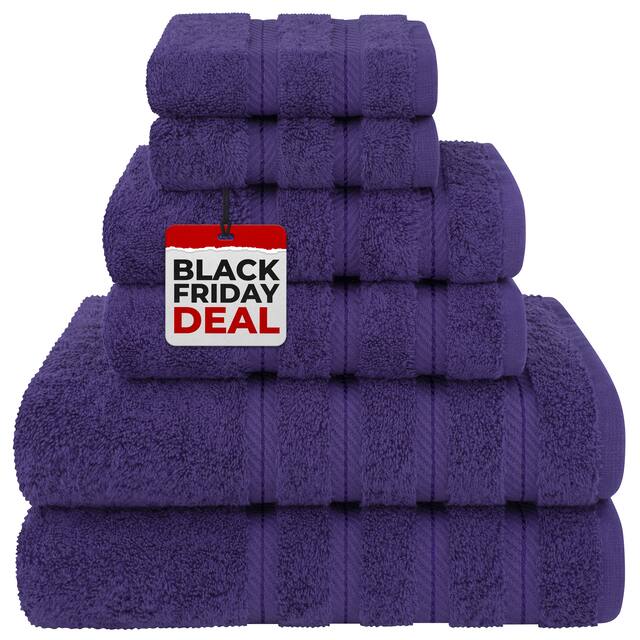 American Soft Linen 6-pc. Turkish Cotton Towel Set - Violet Purple