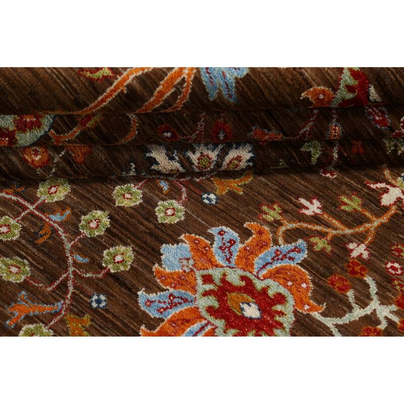 Vegetable Dye Floral Ziegler Oriental Area Rug Handmade Wool Carpet - 5'4" x 7'10"