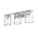 preview thumbnail 3 of 10, Hunter Astwood Bathroom Vanity Light, Clear Cylinder Glass, Damp Rated, Caged - Contemporary, Transitional, Art-Deco