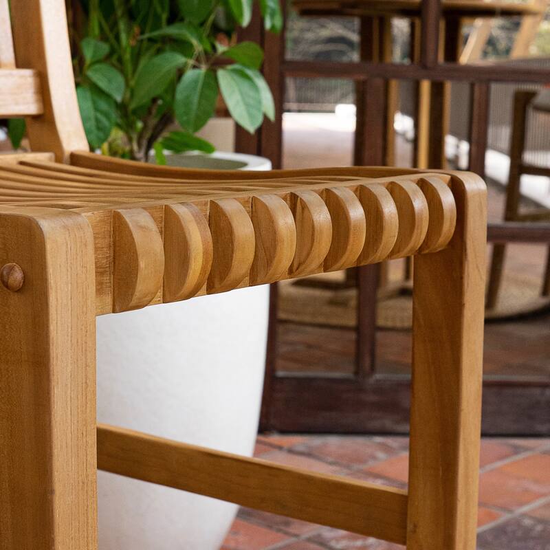 Cambridge Casual Chara 2-Piece Teak wood Bar-height Patio Bistro Chair