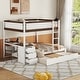 preview thumbnail 4 of 106, Roomfitters Twin/Full Bunk Bed with Twin Trundle, Built-in Storage, Desk, Sturdy Wooden Frame, Functional and Space-Saving White+Walnut - Full