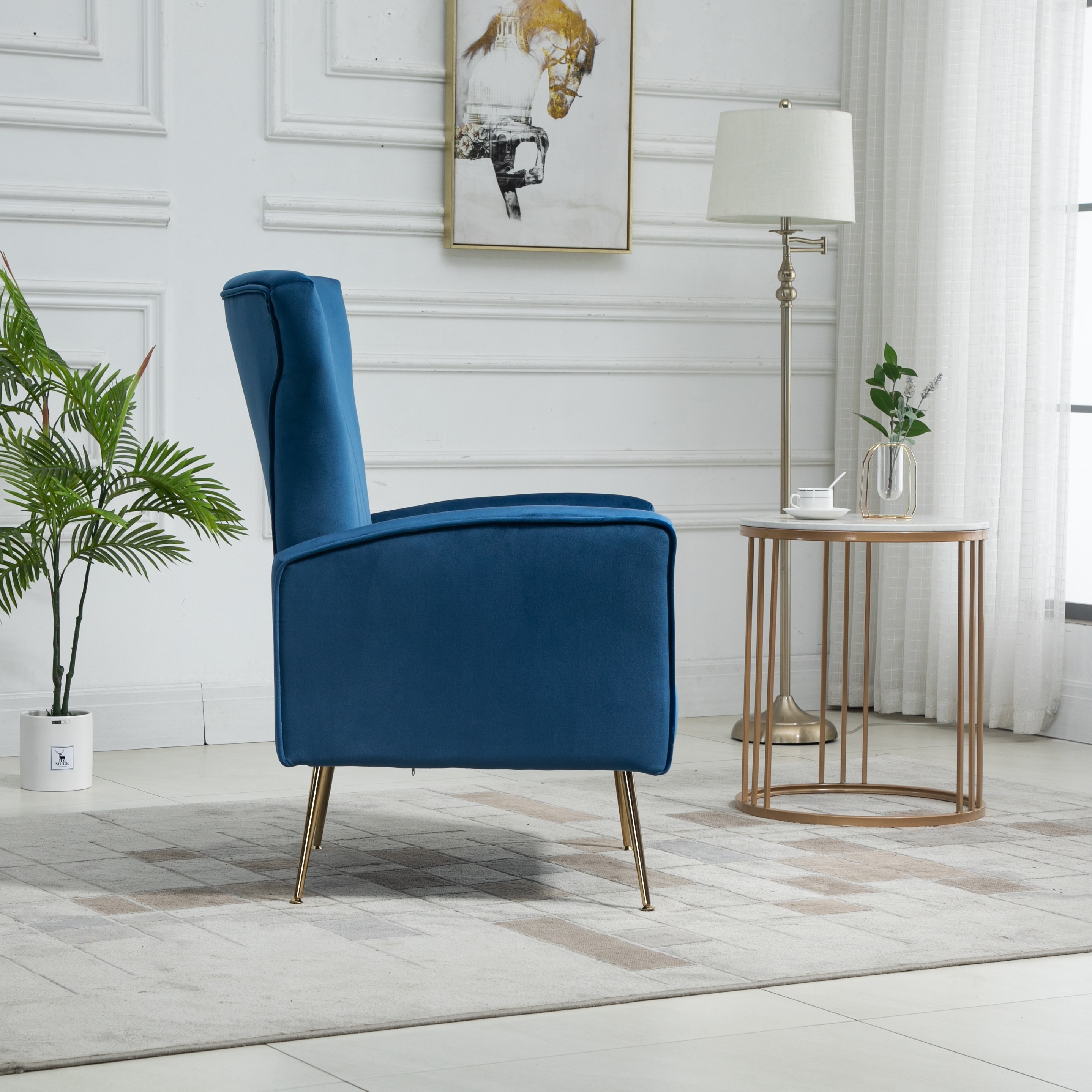Gramercy gold croc shop velvet wing chair