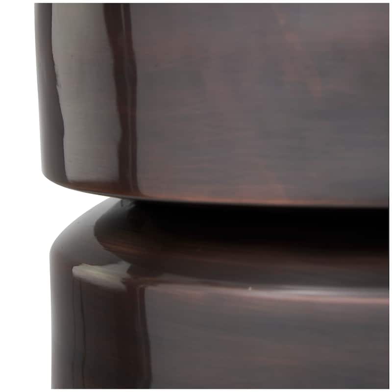 Metal Drum Accent Table - Copper or Black - Roche River Decor