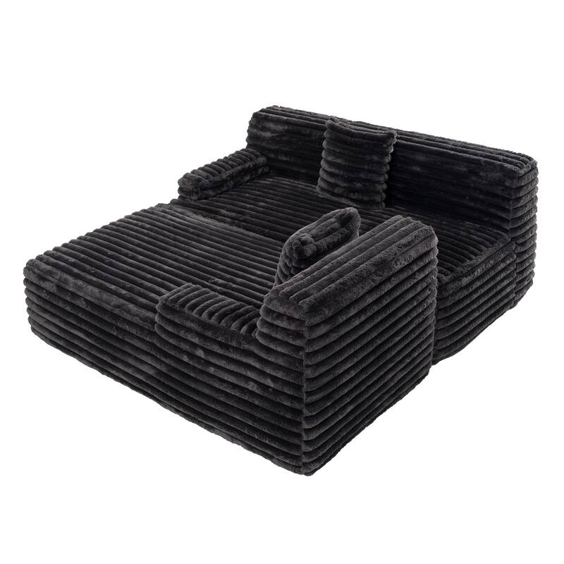 Sectional Upholstered Sofa with Convertible Upholstered Chair
