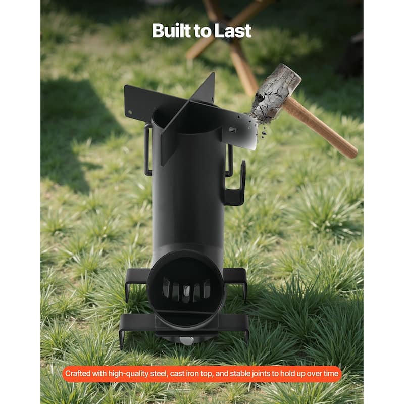 Camping Rocket Stove for Wood, Twigs, or Sticks, Outdoor Use
