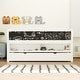 preview thumbnail 13 of 22, Twin Size Low loft Bed with Storage Shelves, Kids Solid Wood Bed Low Loft Bed with Trundle Frame & Blackboard for Boys,Girls White - Twin