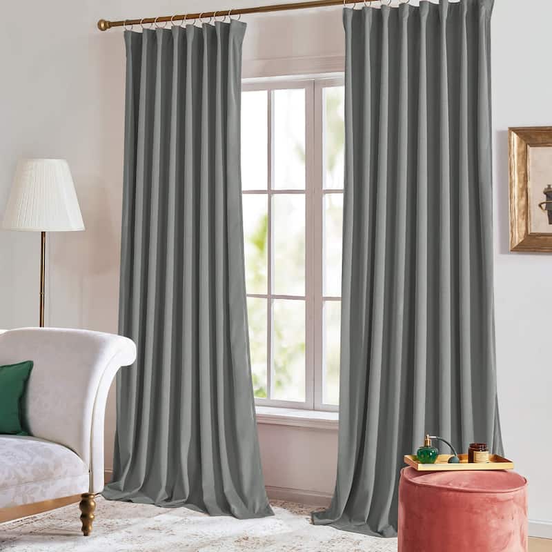 Deconovo Velvet Room Darkening Curtain Panel, Thermal Insulated