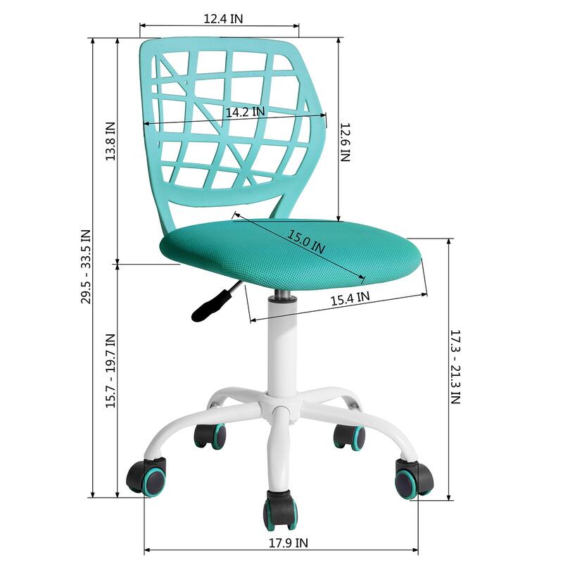 HomyLin Armless Home Office Task Chair Kids Desk Chair Mid-Back