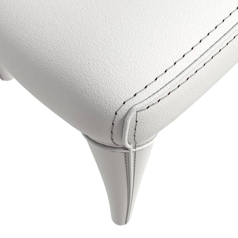 Leather Dining Chairs with Metal Legs Open-Back Design Solace Series Set of 2