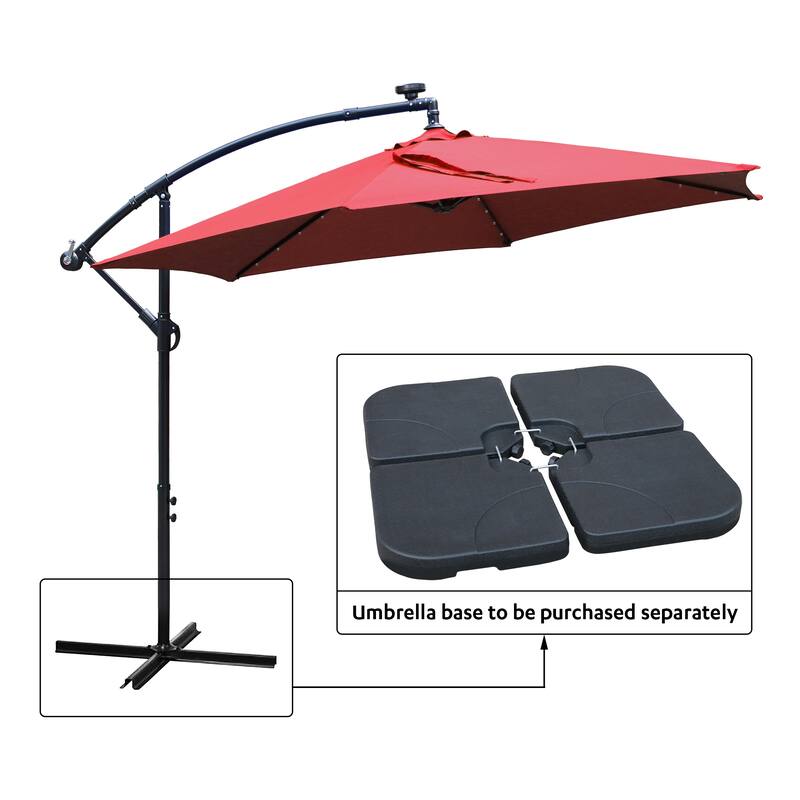 Maypex 10 Feet Solar Offset Outdoor Patio Umbrella