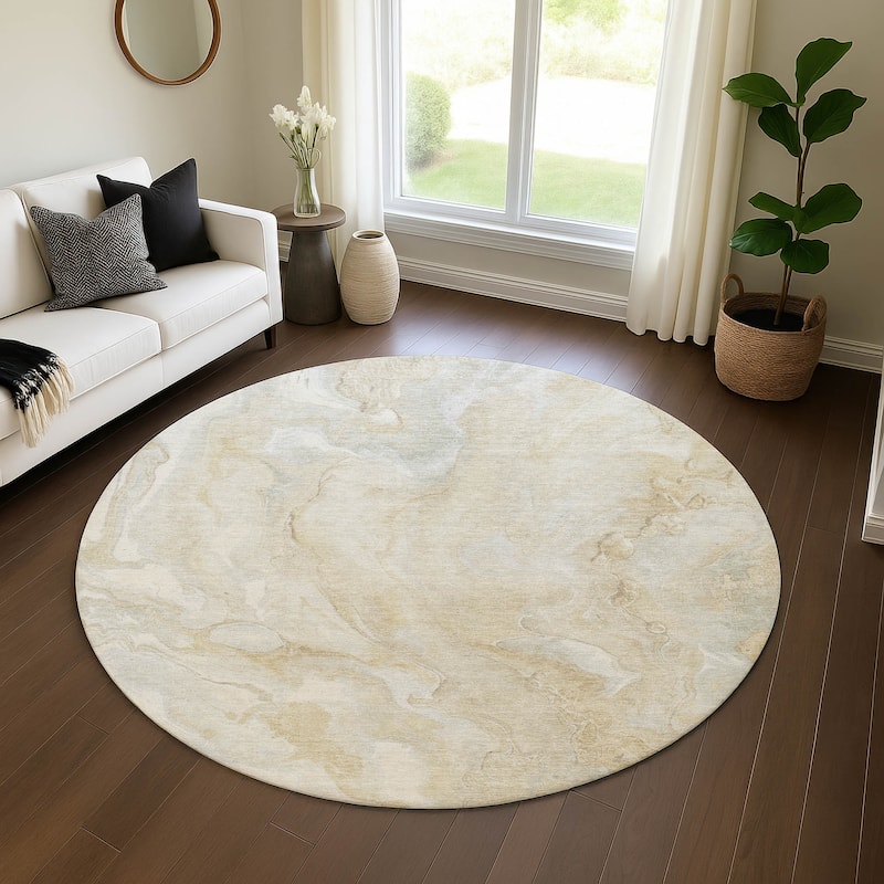 Premium Washable Super Soft Abstract Chic Mayfield Rug - Beige - 8' x 8'