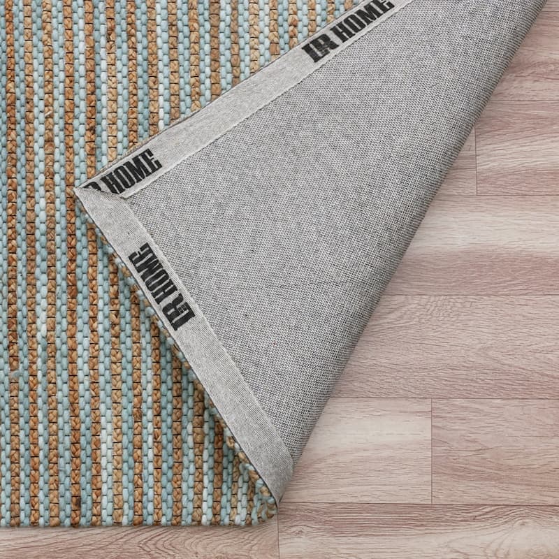 Sevita Stripe Natural Jute and Wool Blend Indoor Area Rug