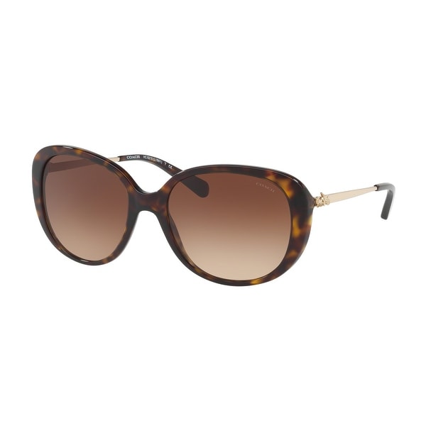 Coach Women's HC8215F 548513 57 Brown Gradient Metal Oval Sunglasses. Opens flyout.