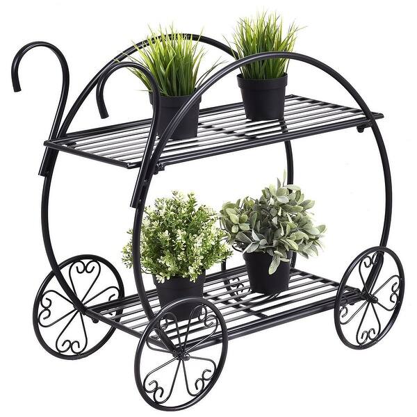 Heavy Duty Metal Flower Cart Plant Stand Overstock 28430453