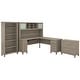 preview thumbnail 9 of 13, Somerset 72W L Shaped Desk with Hutch, Cabinet and Bookcase in Gray