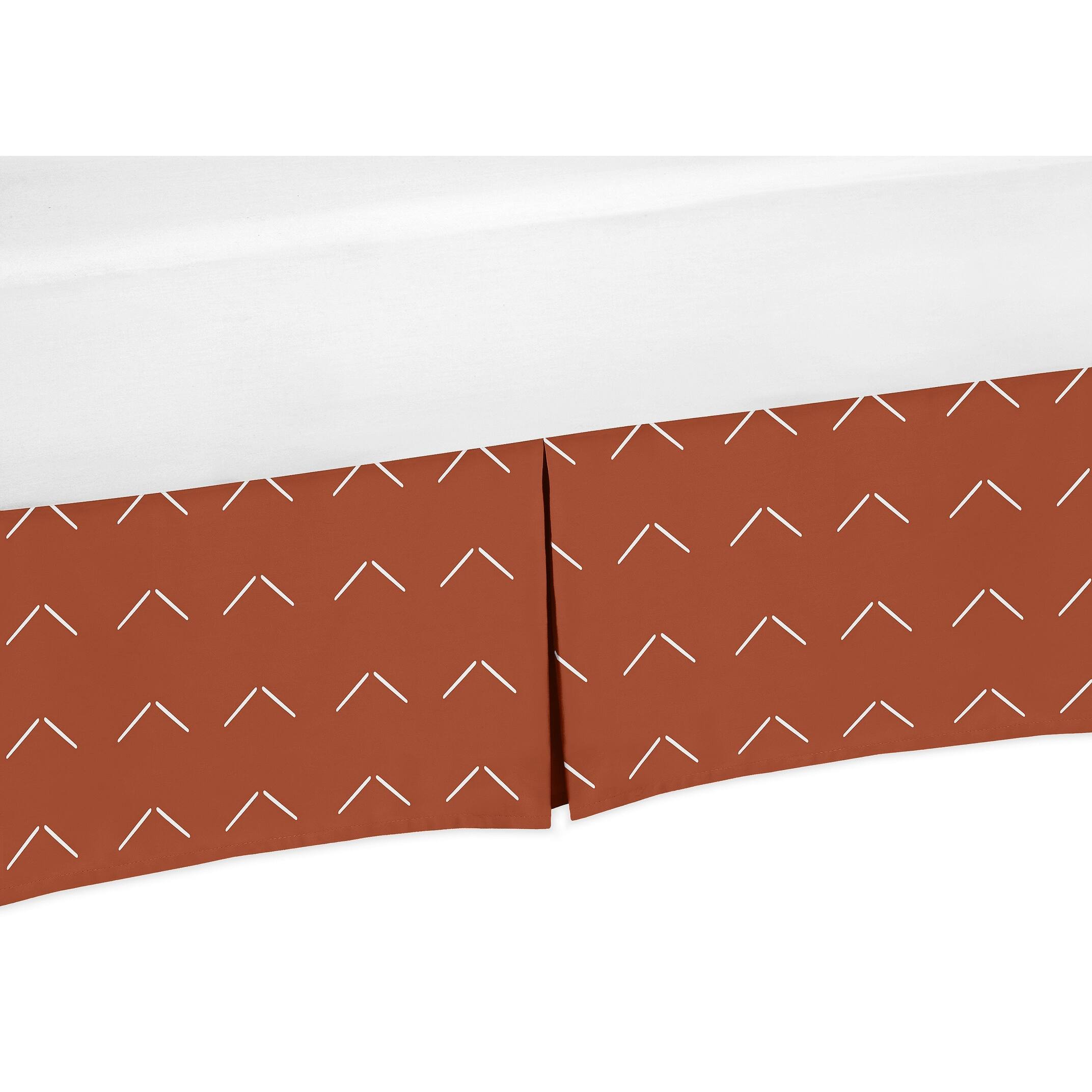 Boho Arrow Boy Girl Crib Bed Skirt Ivory Burnt Orange Modern